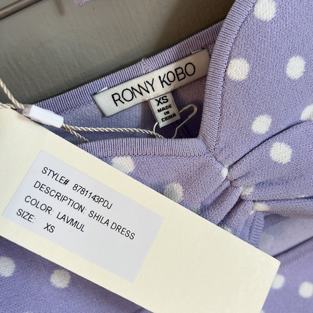 Revolve Ronny Kobo Purple Polka Dot Shila Dress Size XS - Picture 6 of 13